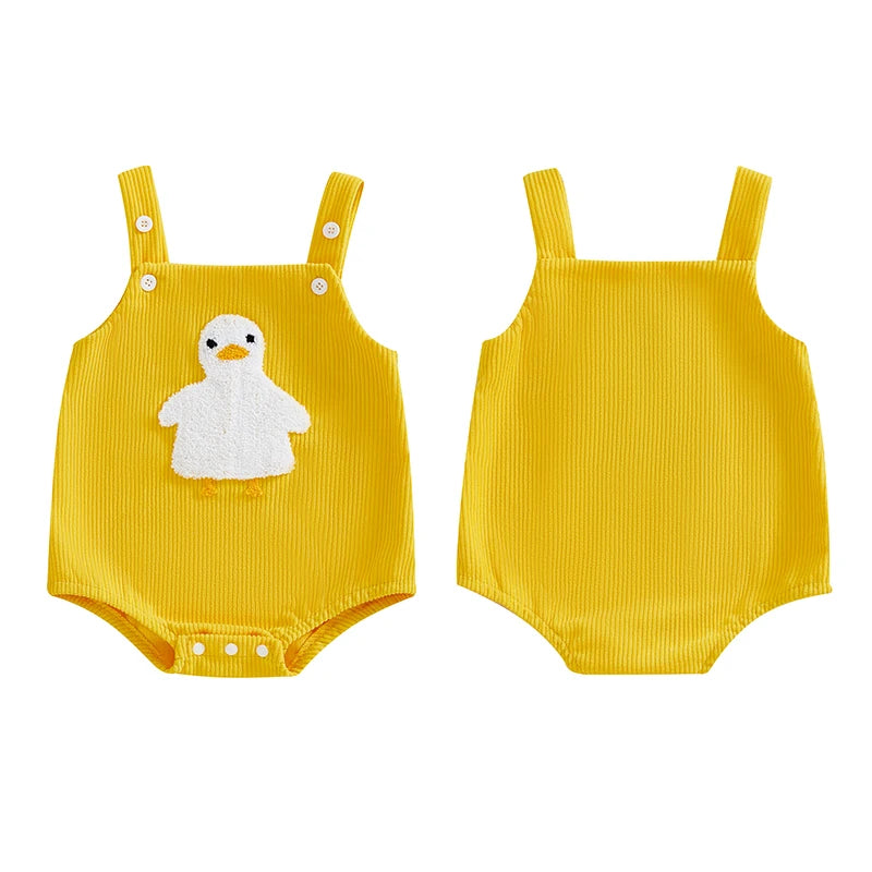 Lioraitiin Newborn Baby Boys Girls Easter Romper Sleeveless Fuzzy