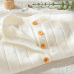 Lioraitiin Infant Jumpsuit and Cap, Solid Color Long Sleeve