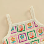 Lioraitiin Toddler Baby Girl Outfit Flower Pattern Ruffled Spaghetti