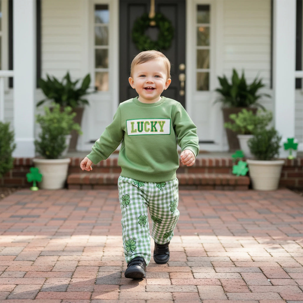 Lioraitiin Toddler Baby Boy Irish Outfit Long Sleeve Crew Neck