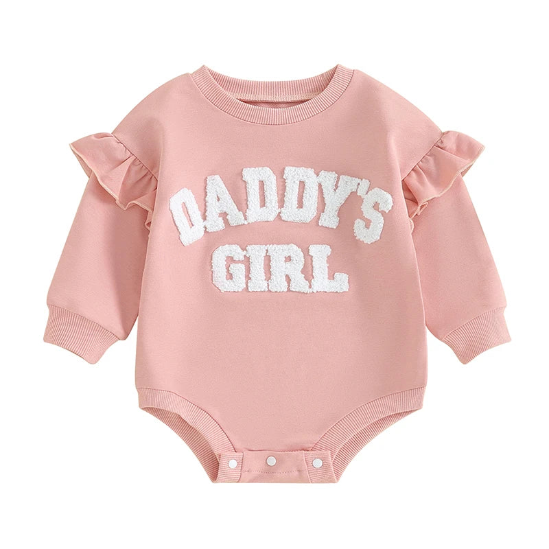 Lioraitiin 0-18M Daddys Girls Newborn Baby Ruffle Long Sleeve