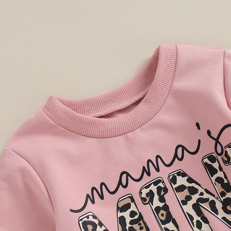 Lioraitiin 0-3Y Newborn Baby Girls Set Letter & Leopard Print Long