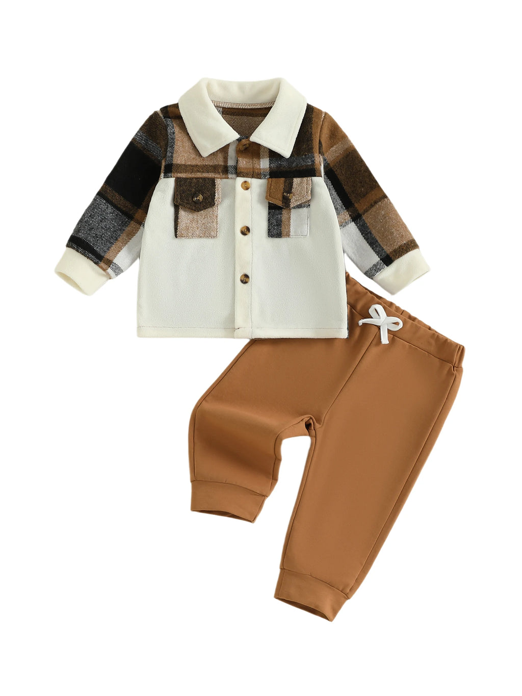 Lioraitiin Toddler Baby Boy Outfit Plaid Button up Long Sleeve Shirt