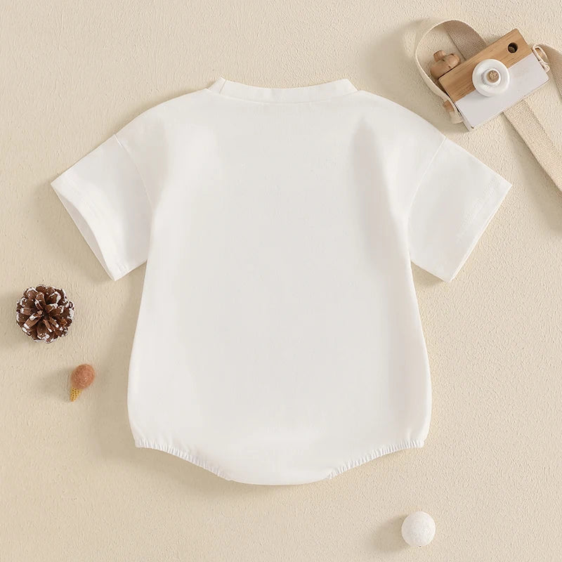 Lioraitiin Toddler Baby Boys Girls Rompers Letter Hockey Print Round