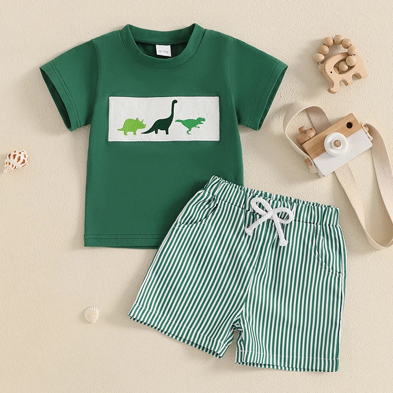 Lioraitiin Toddler Baby Boy Shorts Set Whale/Dinosaur/Turtle Short