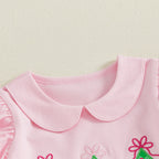 Lioraitiin Baby Girl Christmas Romper Long Sleeve Doll Collar
