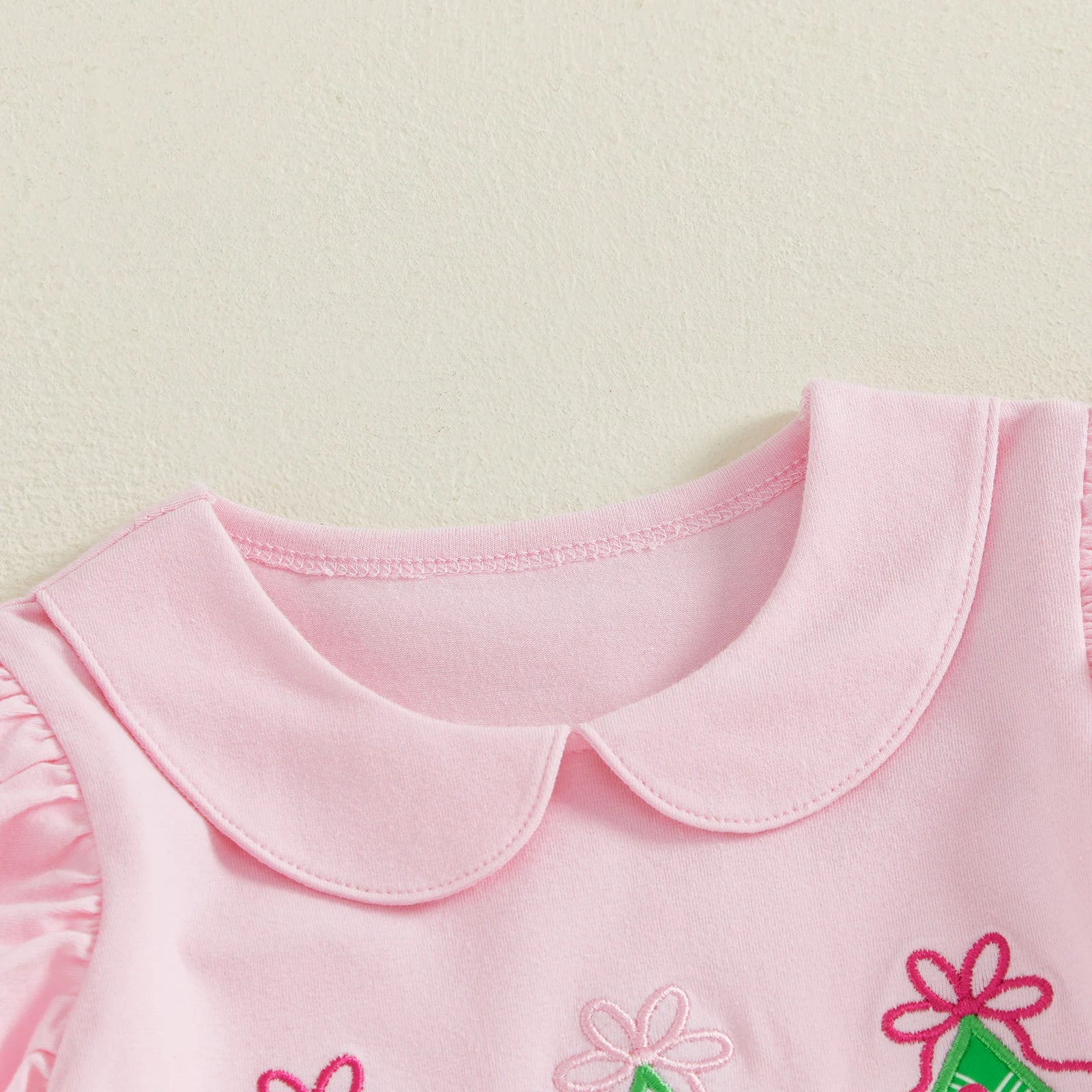 Lioraitiin Baby Girl Christmas Romper Long Sleeve Doll Collar