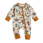 Lioraitiin 0-12M Infant Baby Boys Jumpsuit Long Sleeve Cow/Horse