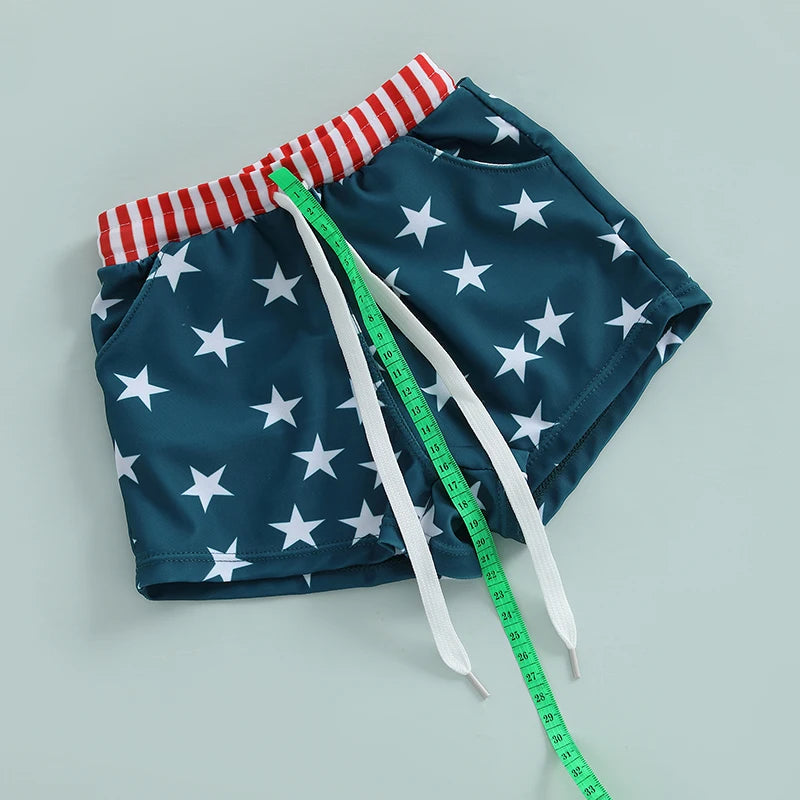 Lioraitiin Toddler Baby Boys Beach Shorts Kids Independence Day