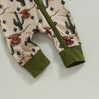 Lioraitiin 0-12M Infant Baby Boys Jumpsuit Long Sleeve Cow/Horse