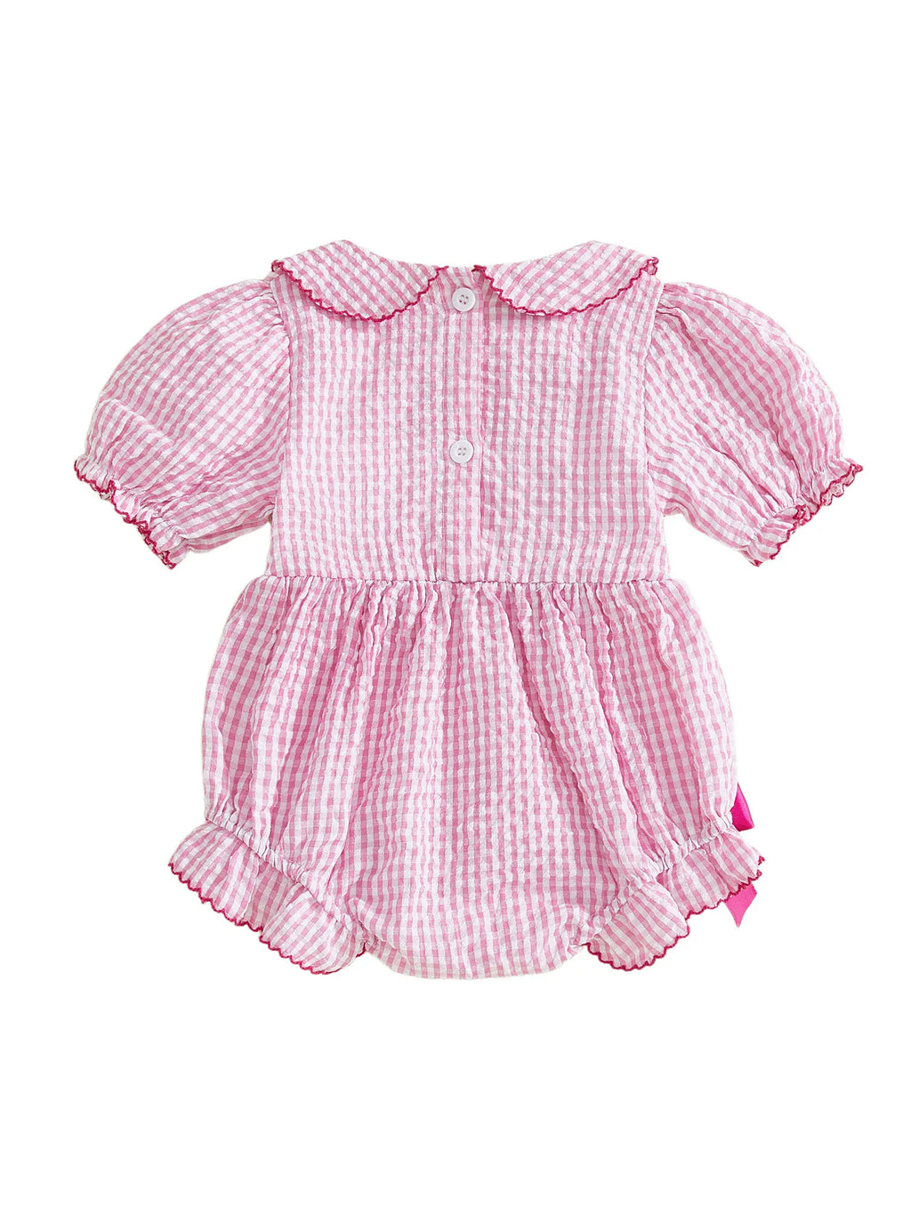 Lioraitiin Baby Girls Birthday Romper Plaid Print Letter Donut