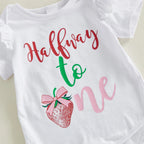 Lioraitiin Baby Girls Shorts Set Short Sleeve Letters Print Romper