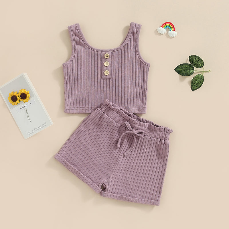 Lioraitiin 0-8Years Kid Girls 2Pcs Pants Suit Sleeveless Knitting