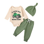 Lioraitiin Baby Boy Outfit Tractor Print Long Sleeve Rompers and