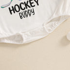 Lioraitiin Toddler Baby Boys Girls Rompers Letter Hockey Print Round
