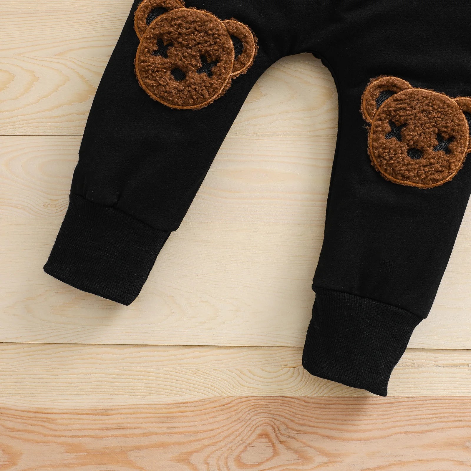 Lioraitiin 0-5Years Kids Boy Tracksuit Fluffy Cartoon Bear O-Neck