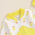 Lioraitiin Newborn Boy Girl Duck Outfit, Long Sleeve Full Length