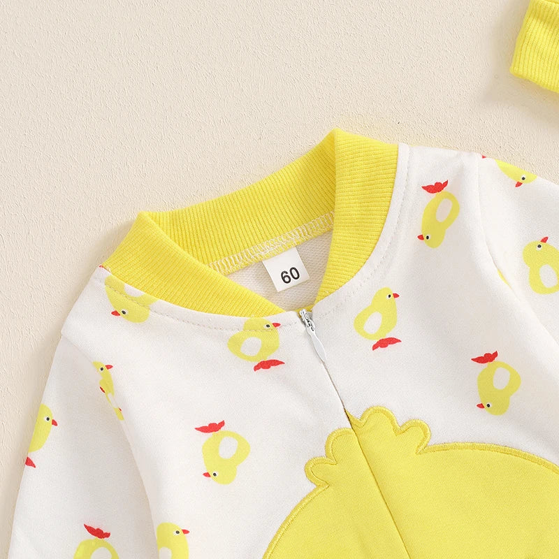 Lioraitiin Newborn Boy Girl Duck Outfit, Long Sleeve Full Length