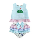 Lioraitiin Toddler Baby Girl Outfits Sleeveless Golf Embroidery Tank