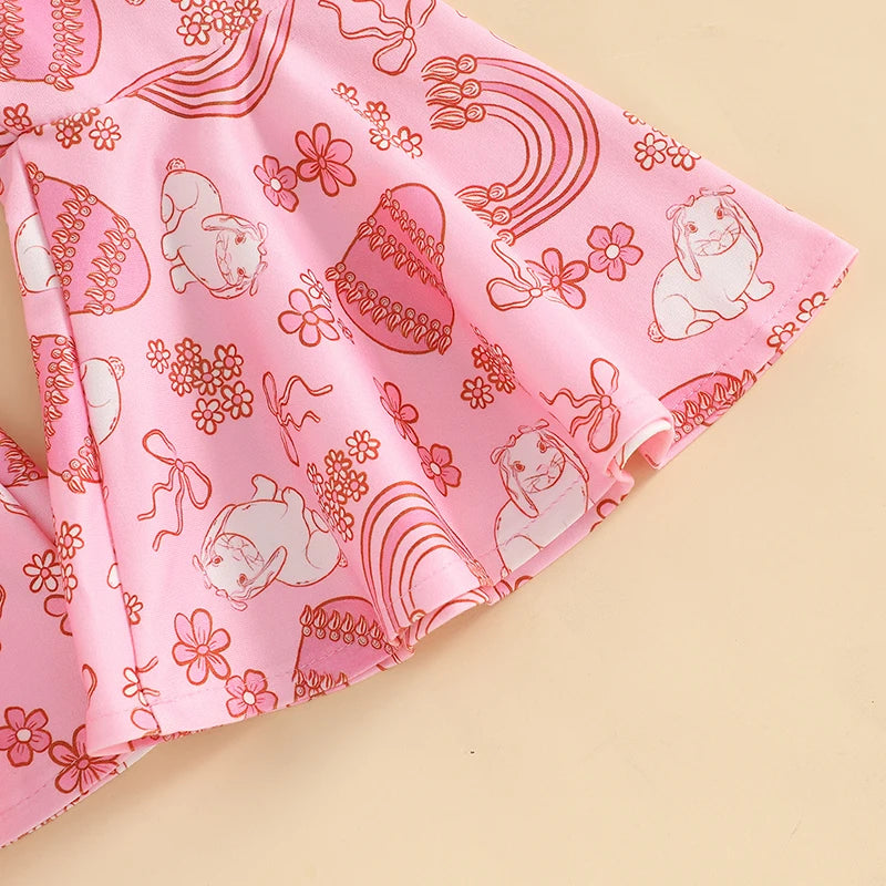Lioraitiin 6M-4Y Baby Girl Easter Rompers Sleeveless Floral Print