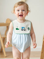 Lioraitiin Baby Boy Romper Sleeveless Crew Neck Striped Bodysuit for