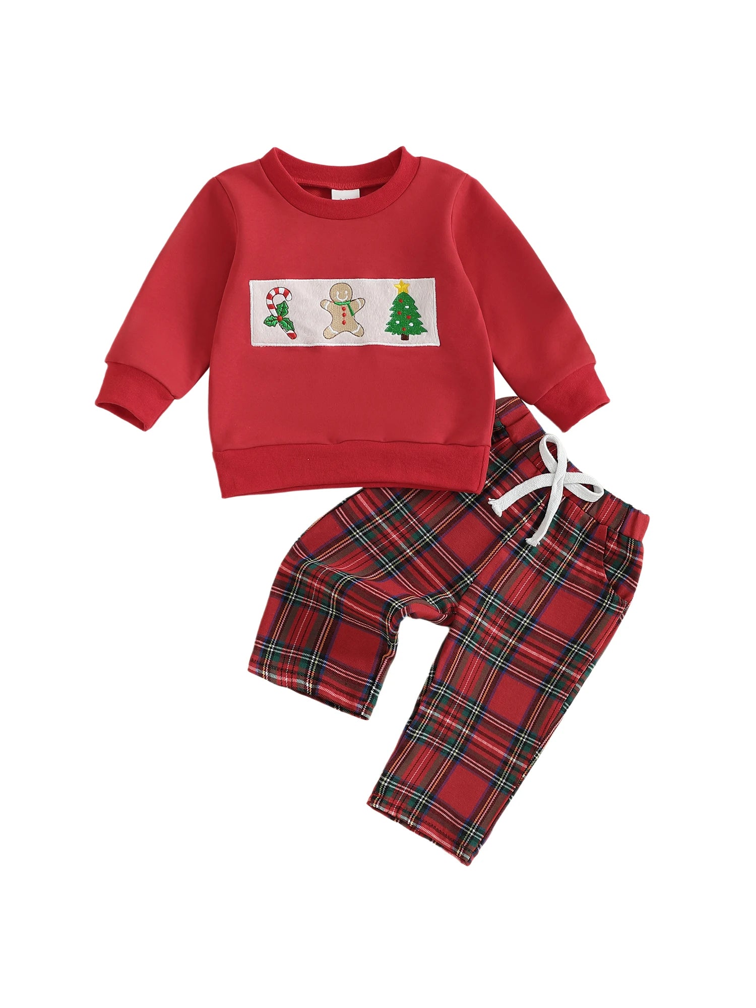 Toddler Baby Girls Boys Christmas Outfits Santa Claus Candy Print