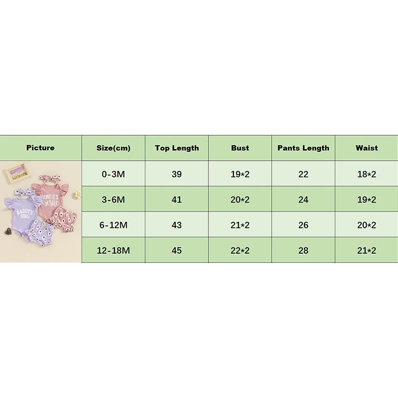 Lioraitiin 0-18M Baby Girls Shorts Sets Flying Sleeve Letter Print