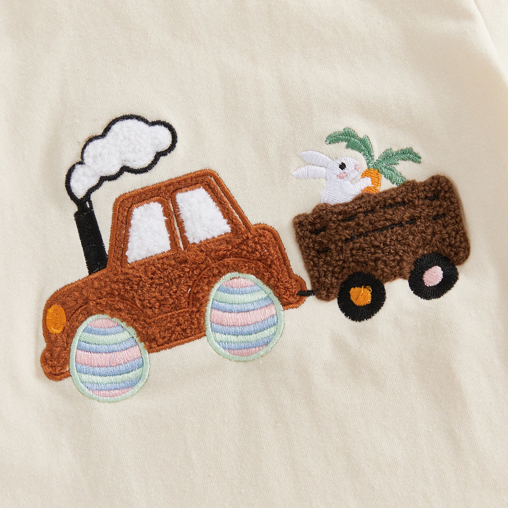 Lioraitiin Kids Boys Shorts Set Short Sleeve Embroidery T-shirt with