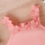 Lioraitiin 0-18M Infant Baby Girl 3Pcs Off Shoulder Romper Tops Bull