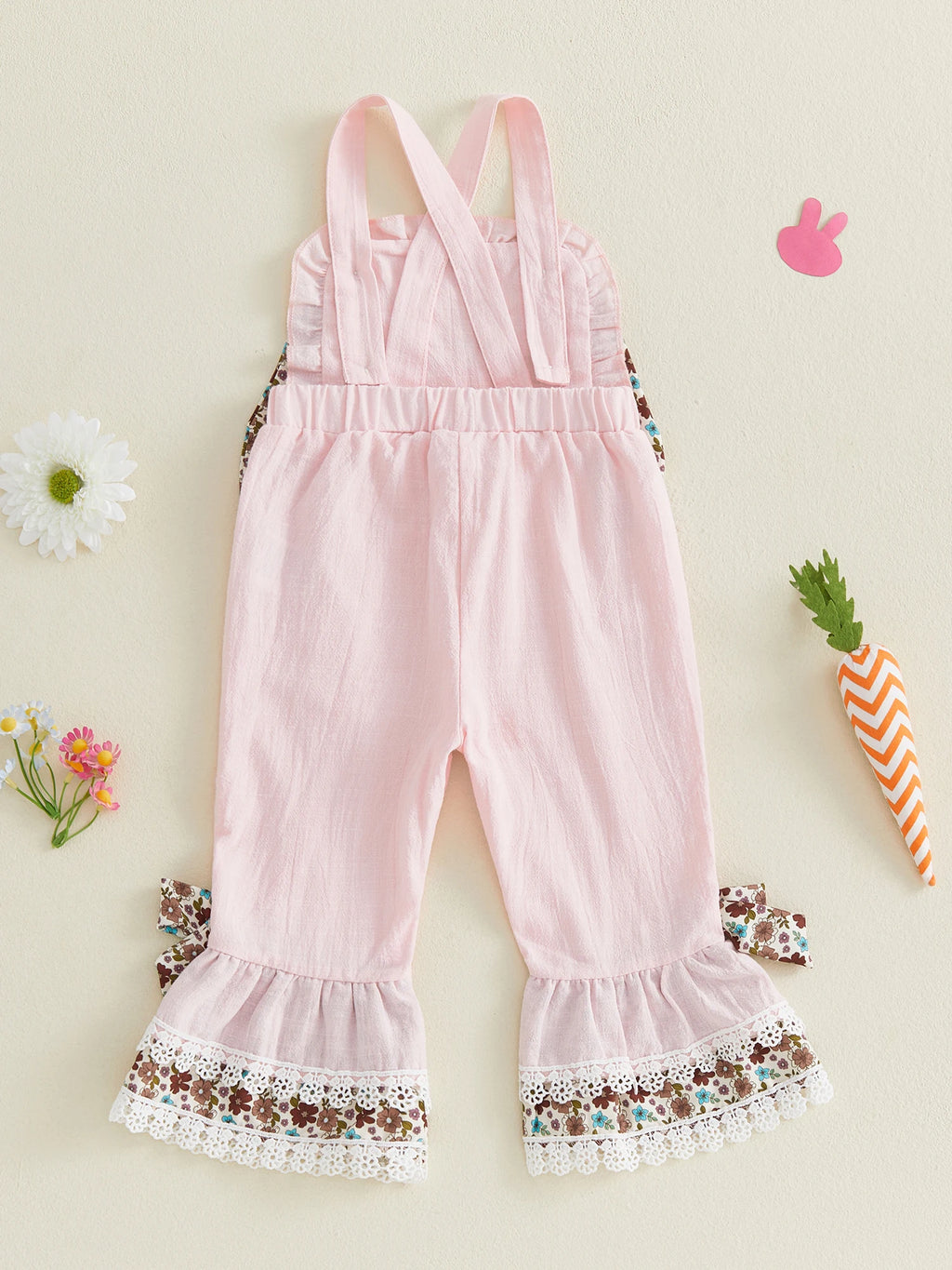Lioraitiin Toddler Baby Girl Easter Romper Adorable Bunny Themed