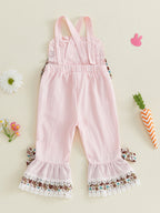 Lioraitiin Toddler Baby Girl Easter Romper Adorable Bunny Themed
