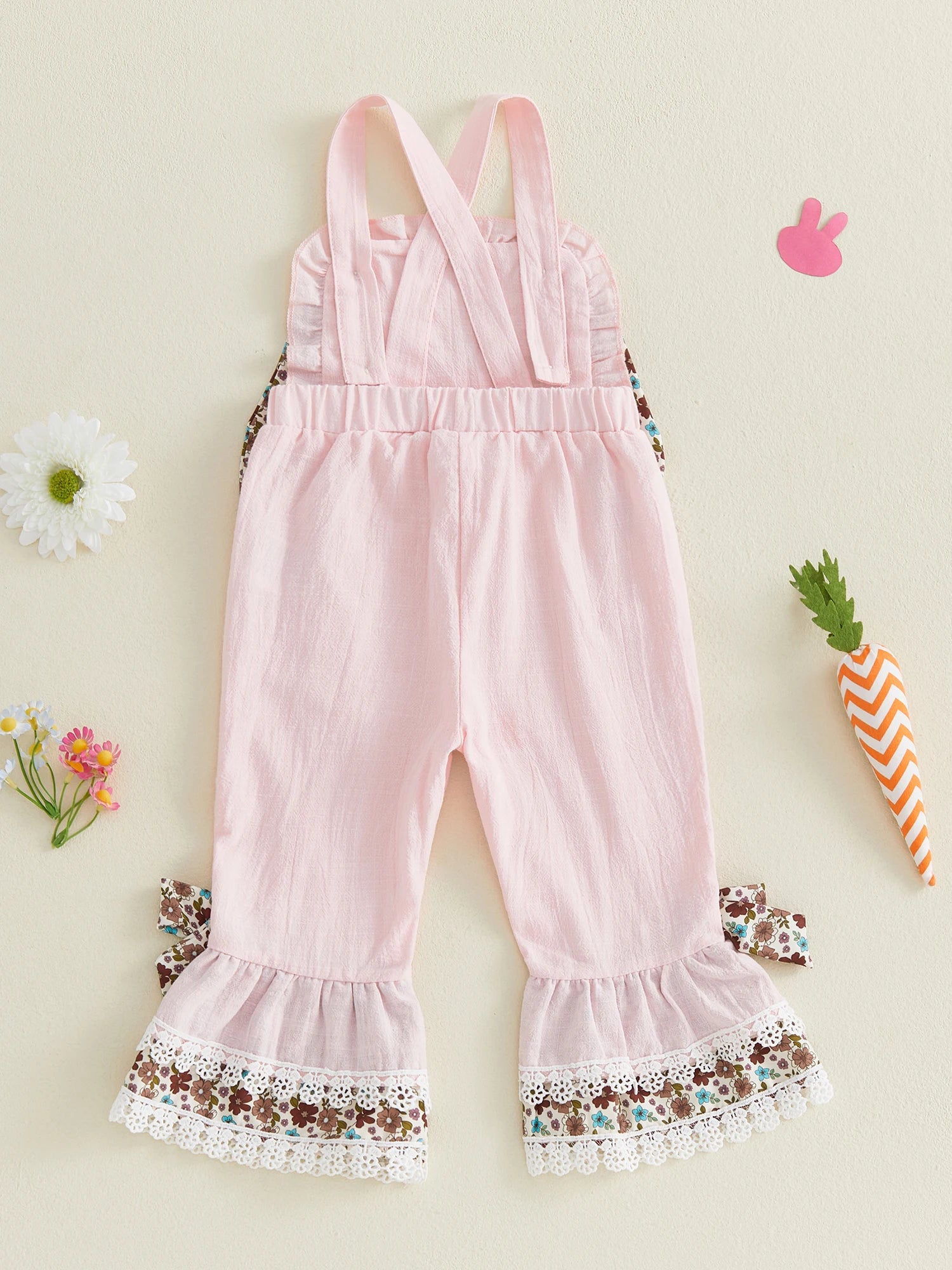 Lioraitiin Toddler Baby Girl Easter Romper Adorable Bunny Themed