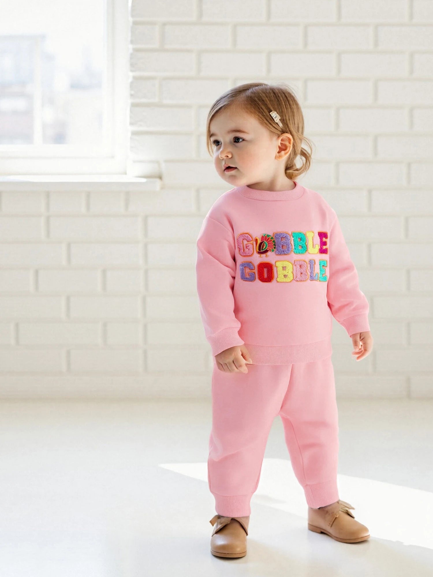 Lioraitiin Toddler Baby Girl 2Pcs Thanksgiving Outfits Long Sleeve
