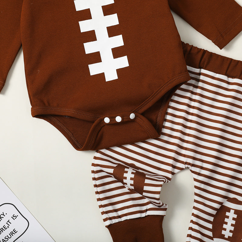 Lioraitiin 0-18M Baby Boy Girl Football Outfit Long Sleeve Sweatshirt
