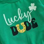 Lioraitiin Toddler Baby Girls Outfits Shamrock Letter Print Crew Neck