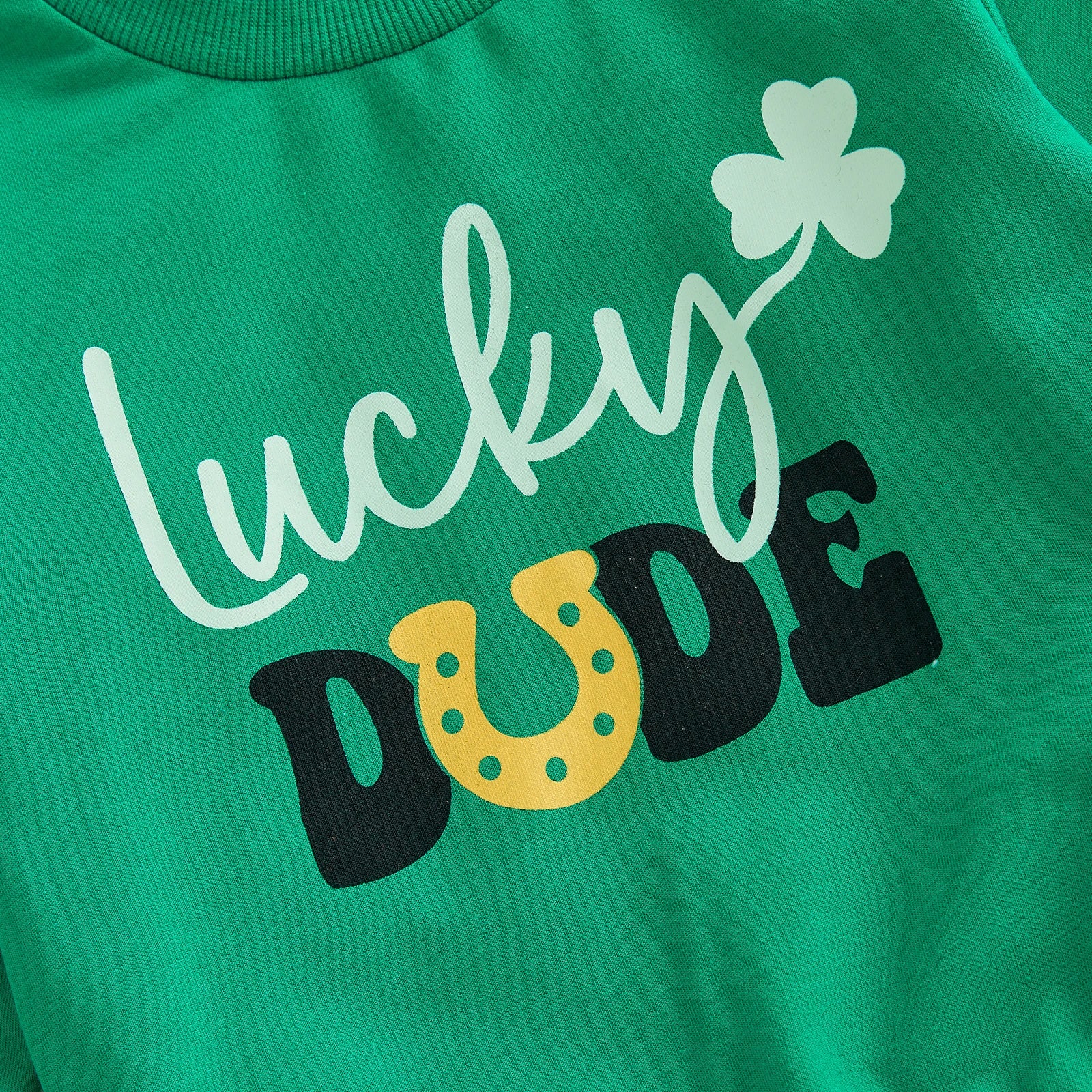 Lioraitiin Toddler Baby Girls Outfits Shamrock Letter Print Crew Neck