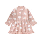 Lioraitiin Toddler Kids Girl Long Sleeve Dress Floral Print Ruffle