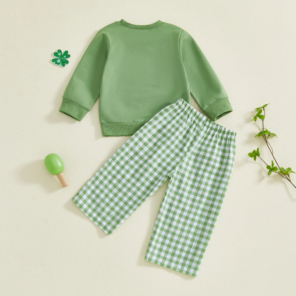 Lioraitiin Toddler Baby Boy Irish Outfit Long Sleeve Crew Neck