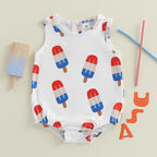 Lioraitiin Newborn Baby Boys Fourth of July Romper for Girls Cute
