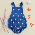 Lioraitiin Baby Girls Boys Romper Sleeveless Stars Print Bodysuit