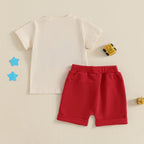 Lioraitiin Toddler Baby Boy 4th of July Outfit Star Truck Embroidery