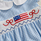 Lioraitiin Newborn Baby Girl 4th of July Romper Ruffle Sleeveless