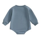 Lioraitiin Baby Boys Sweatshirts Rompers Letter Print Round Neck Long