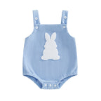 Lioraitiin Newborn Baby Boys Girls Easter Romper Sleeveless Fuzzy
