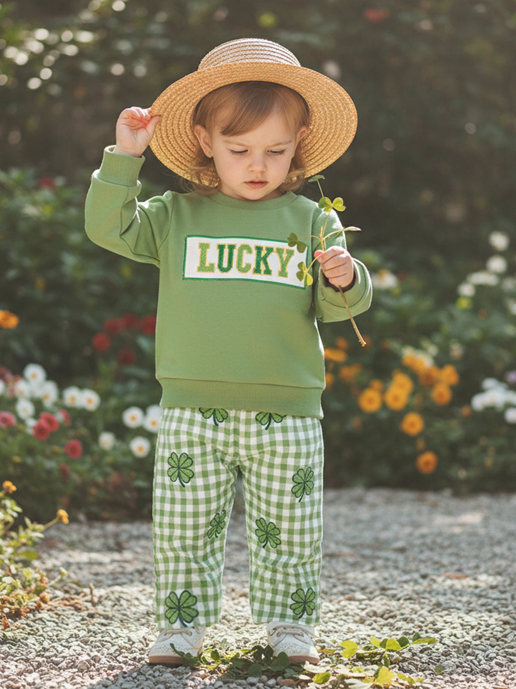Lioraitiin Toddler Baby Boy Irish Outfit Long Sleeve Crew Neck