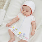 Lioraitiin Kid Girl Hooded Beach Coverup Floral Embroidery Loose Fit