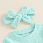Lioraitiin Toddler Girl Outfit Daisy Embroidery Long Sleeve