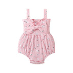 Lioraitiin Newborn Baby Ribbed Jumpsuit Baby Girls Sleeveless Flower