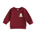 Toddler Baby Girl Boys Sweatshirt Letter Embroidery Round Neck Long