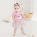 Lioraitiin Baby Girl Easter Outfit Rabbit Letter Print Crew Neck